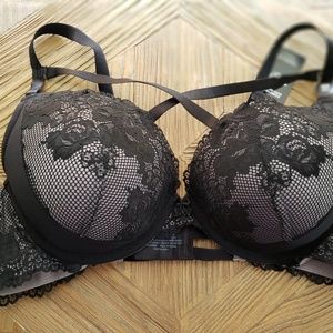 Torrid Black & Gray Lace Bra